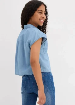 Jeansbluse aus fließender Baumwolle|bonprix Online