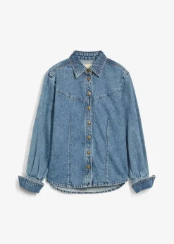 Jeansbluse aus reiner Baumwolle|bonprix Best