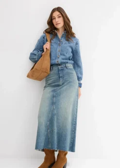 Jeansbluse aus reiner Baumwolle|bonprix Best