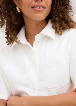 bonprix Bekleidung·Jacken & Mäntel|Blusen & Tuniken|Jeansbluse, oversized weiß denim