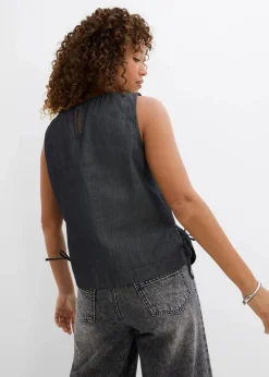 Jeans-Blusentop aus Bio-Baumwolle|bonprix Online