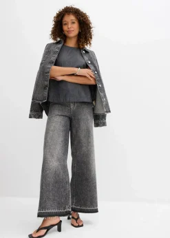 Jeans-Blusentop aus Bio-Baumwolle|bonprix Online