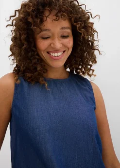 bonprix Shirts & Tops|Blusen & Tuniken|Jeans-Blusentop aus Bio-Baumwolle blau denim