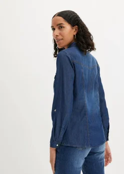 bonprix Bekleidung·Jacken & Mäntel|Blusen & Tuniken|Jeanshemd blau