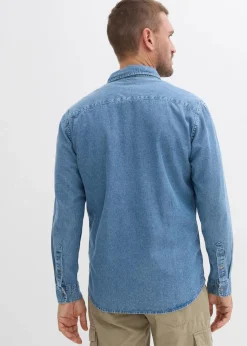 bonprix Große Größen|Hemden|Jeanshemd aus reiner Baumwolle hellblau denim