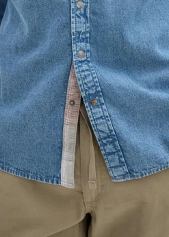 bonprix Große Größen|Hemden|Jeanshemd aus reiner Baumwolle hellblau denim