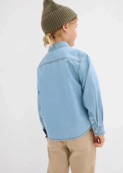 bonprix Jungen 2-8 Jahre·Anzüge & Hemden|Jeanshemd aus reiner Bio-Baumwolle hellblau denim