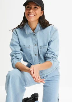 bonprix Bekleidung·Hosen|Jacken & Mäntel|Jeansjacke hellblau denim