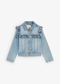 bonprix Mädchen 2-8 Jahre·Jacken & Outdoor|Jeansjacke aus elastischem Bio-Baumwoll-Mix hellblau denim