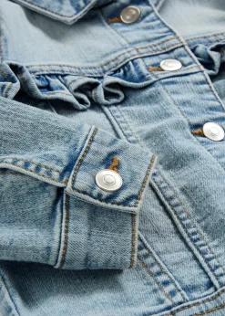 bonprix Mädchen 2-8 Jahre·Jacken & Outdoor|Jeansjacke aus elastischem Bio-Baumwoll-Mix hellblau denim