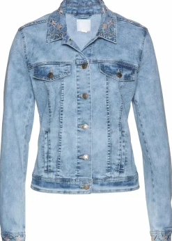 Jeansjacke mit Stickerei|bonprix Outlet
