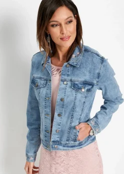 Jeansjacke mit Stickerei|bonprix Outlet