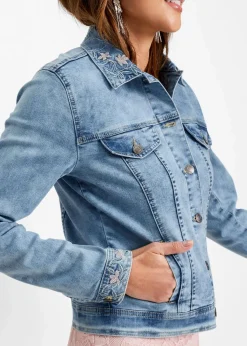 Jeansjacke mit Stickerei|bonprix Outlet