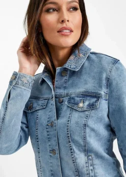 Jeansjacke mit Stickerei|bonprix Outlet