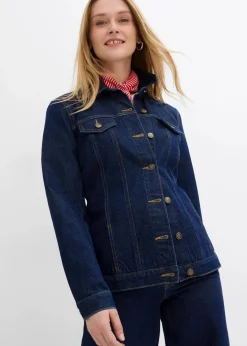 Jeansjacke, tailliert, mit Baumwolle|bonprix Online