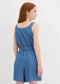 bonprix Mädchen 9-16 Jahre·Kleider & Jumpsuits|Mädchen 2-8 Jahre·Nachhaltigere Materialien|Jeans-Jumpsuit aus fließender Baumwolle blau denim