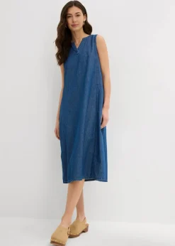bonprix Kleider|Jeanskleid blau denim used