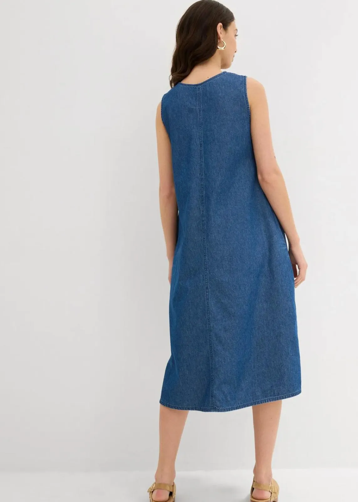 bonprix Kleider|Jeanskleid blau denim used