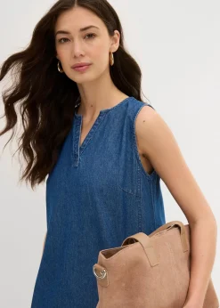 bonprix Kleider|Jeanskleid blau denim used