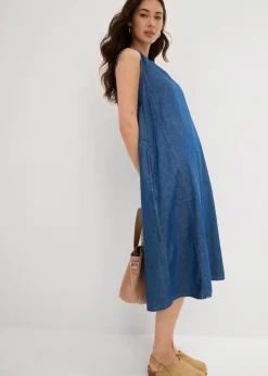 bonprix Kleider|Jeanskleid blau denim used