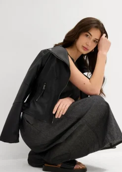 bonprix Kleider|Jeanskleid schwarz denim