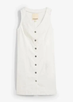 bonprix Kleider|Bekleidung·Pullover & Strickjacken|Jeanskleid weiß denim