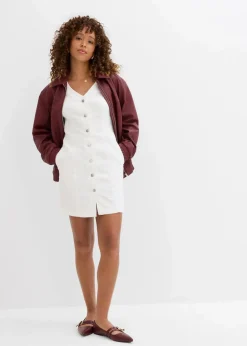 bonprix Kleider|Bekleidung·Pullover & Strickjacken|Jeanskleid weiß denim