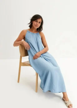 bonprix Bekleidung·Pullover & Strickjacken|Kleider|Jeanskleid aus fließendem Lyocell hellblau denim