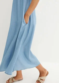 bonprix Bekleidung·Pullover & Strickjacken|Kleider|Jeanskleid aus fließendem Lyocell hellblau denim