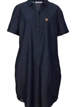 bonprix Bekleidung·Pullover & Strickjacken|Kleider|Jeanskleid, Kurzarm blau denim used