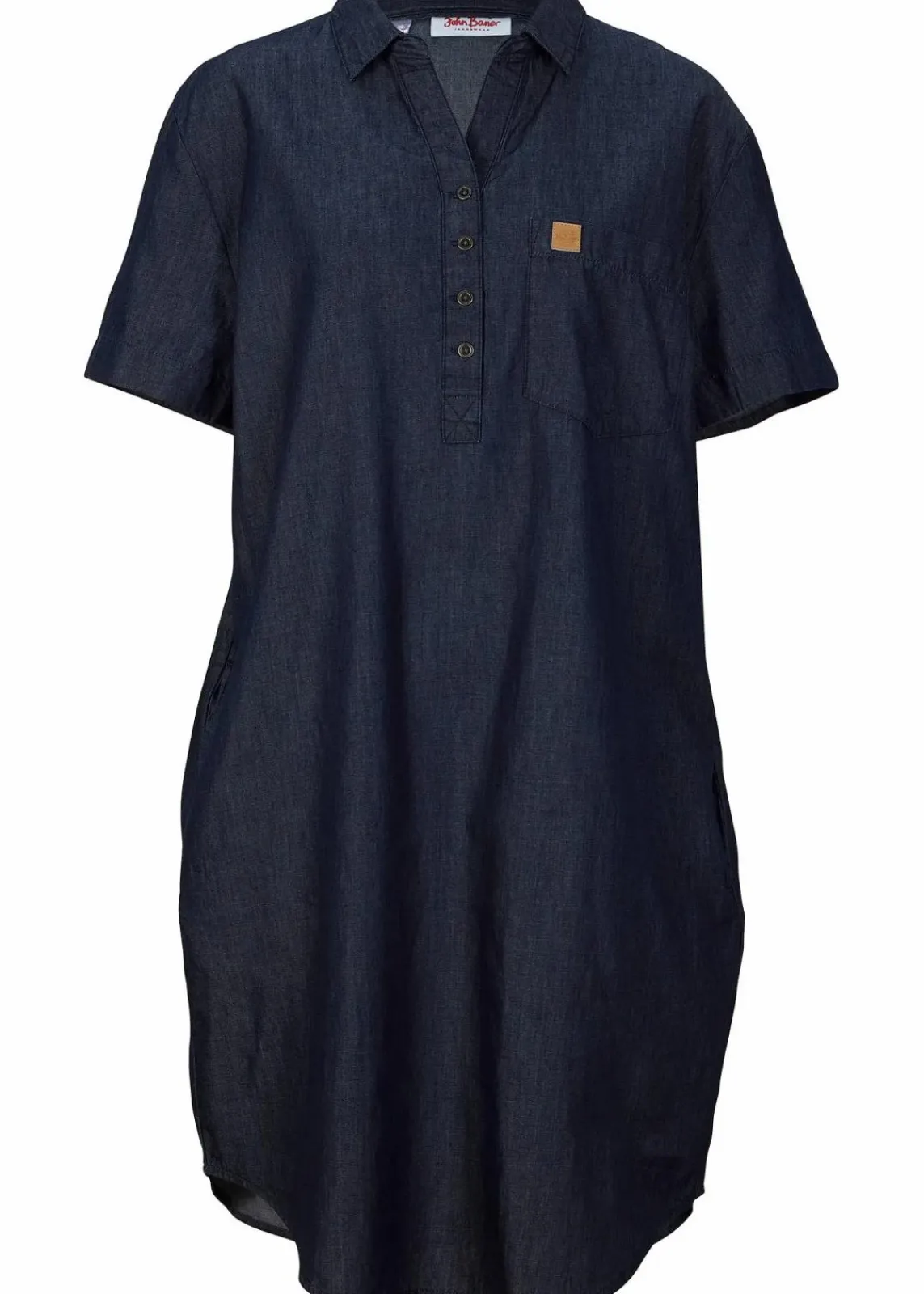 bonprix Bekleidung·Pullover & Strickjacken|Kleider|Jeanskleid, Kurzarm blau denim used