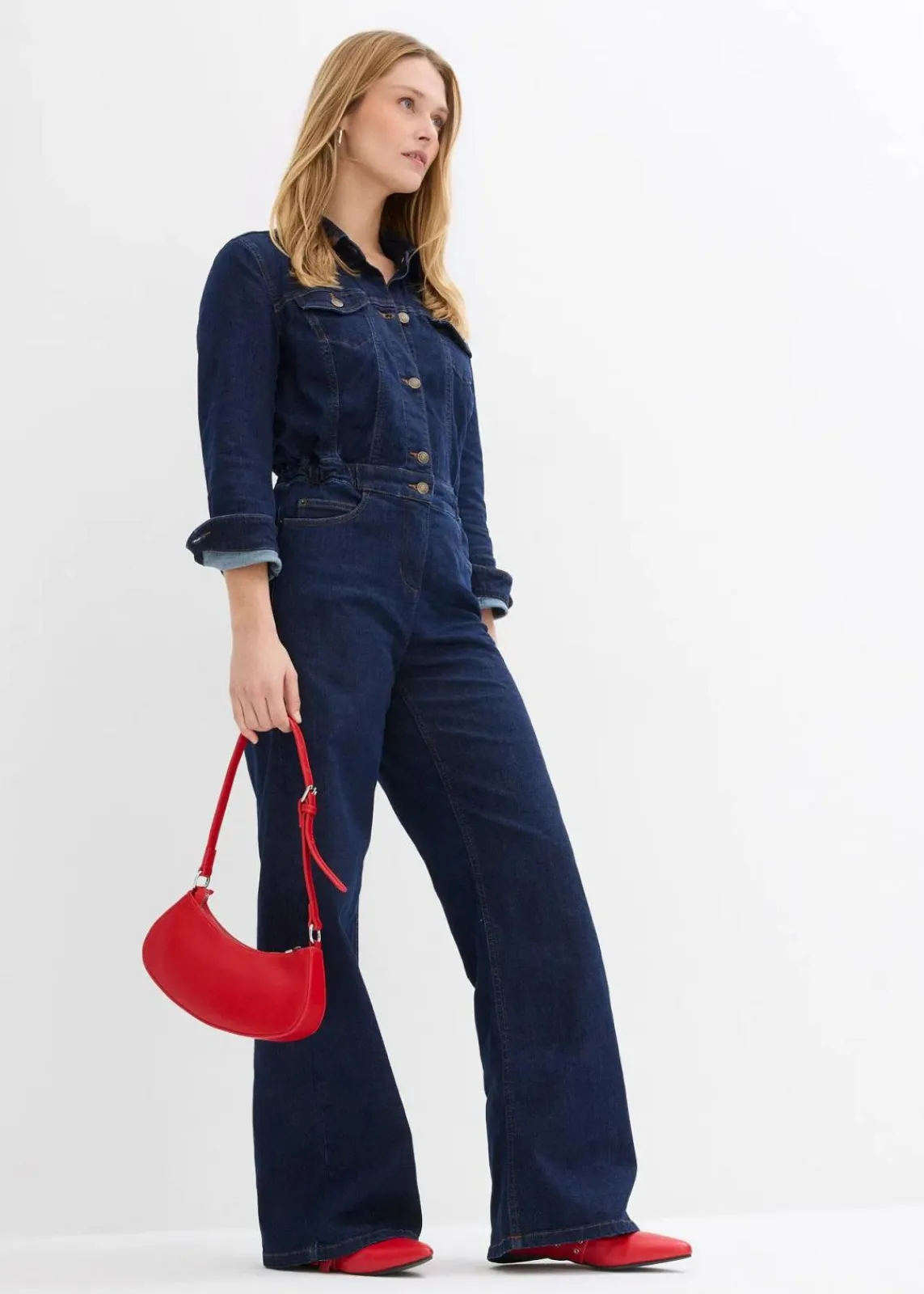bonprix Bekleidung·Homewear|Jumpsuits|Jeans-Overall tiefblau denim ungewaschen
