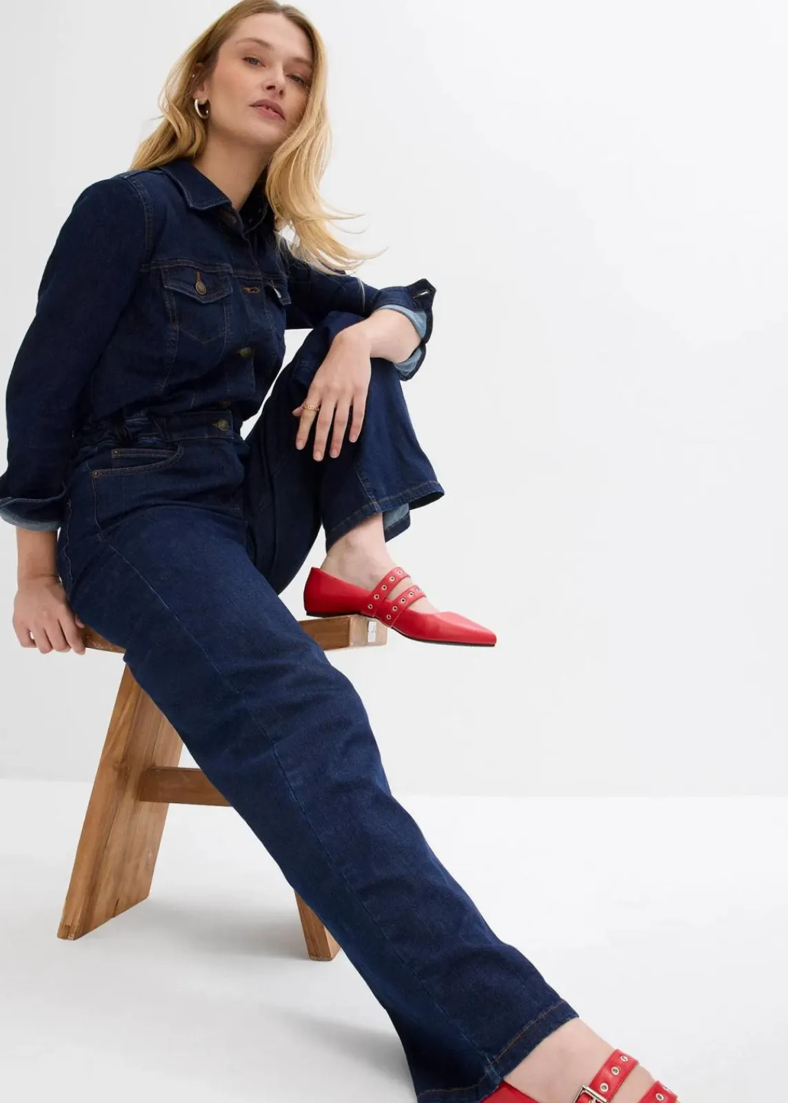 bonprix Bekleidung·Homewear|Jumpsuits|Jeans-Overall tiefblau denim ungewaschen