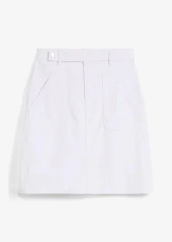 bonprix Röcke|Jeansrock, High Waist, Stretch weiß twill