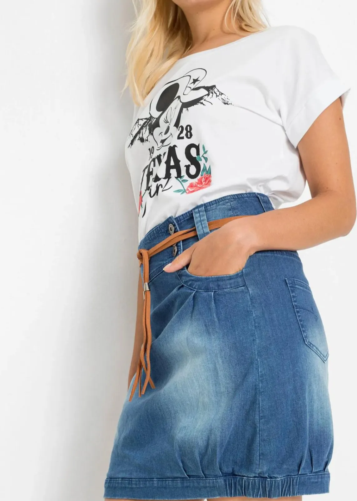 Jeansrock Mid Waist|bonprix Hot