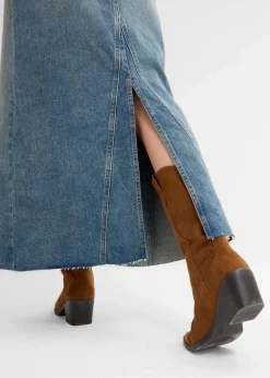 bonprix Bekleidung·Sportbekleidung|Röcke|Jeansrock, Mid Waist, Maxi Length hellblau denim