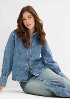 bonprix Bekleidung·Sportbekleidung|Röcke|Jeansrock, Mid Waist, Maxi Length hellblau denim