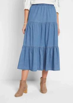 Jeansrock mit Bahnen|bonprix