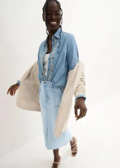 Jeansrock mit Schlitz|bonprix Clearance