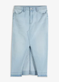 bonprix Röcke|Bekleidung·Sportbekleidung|Jeansrock mit Schlitz eisblau denim