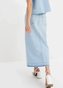 bonprix Röcke|Bekleidung·Sportbekleidung|Jeansrock mit Schlitz eisblau denim