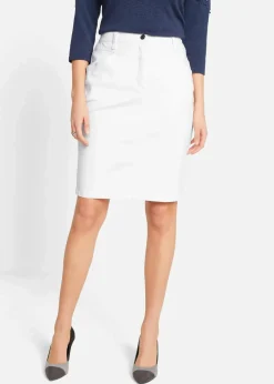 bonprix Röcke|Bekleidung·Sportbekleidung|Jeansrock, Stretch weiß