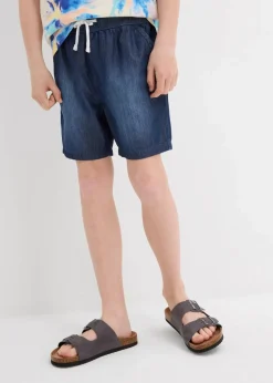 bonprix Jungen 9-16 Jahre·Shorts|Jungen 2-8 Jahre·Nachhaltigere Materialien|Jeans-Schlupf-Shorts, Regular Fit aus Bio Baumwolle blau denim