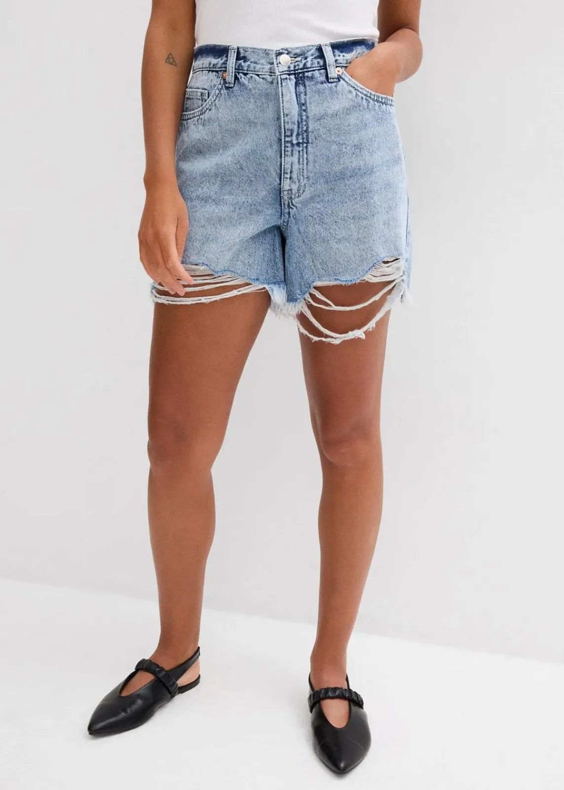 Jeans-Shorts High Waist, Low Stretch|bonprix