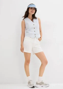bonprix Bekleidung·Outdoorbekleidung|Bekleidung·Shirts & Tops|Jeans-Shorts Mid Waist weiß