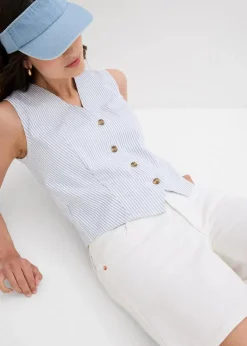 bonprix Bekleidung·Outdoorbekleidung|Bekleidung·Shirts & Tops|Jeans-Shorts Mid Waist weiß