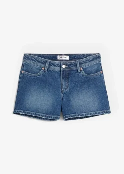 bonprix Jeans|Shorts|Jeansshorts, Mid Waist blau denim used