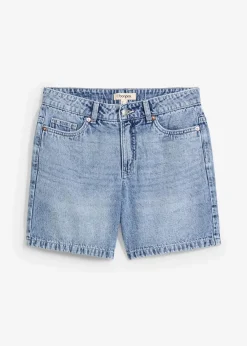 bonprix Jeans|Shorts|Jeans-Shorts Mid Waist blau denim used