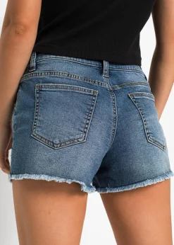 Jeansshorts Mid Waist mit Stickerei|bonprix New