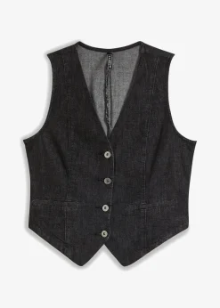 bonprix Nachhaltigere Materialien|Jacken & Mäntel|Jeansweste schwarz denim